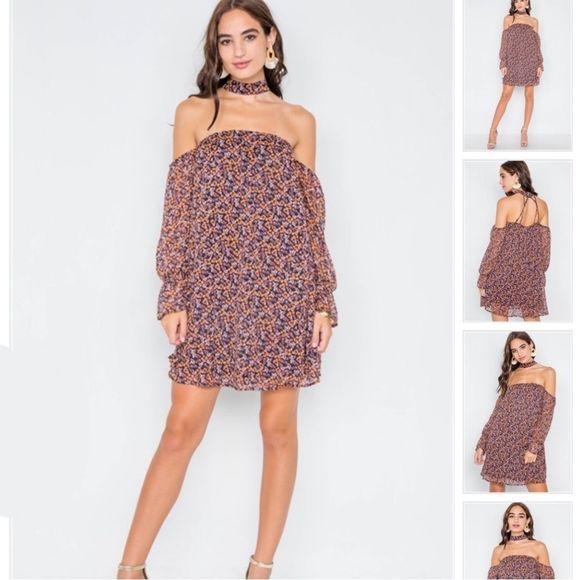 ASOS Dresses & Skirts - ASOS Off The Shoulder Choker Strappy Back Dress